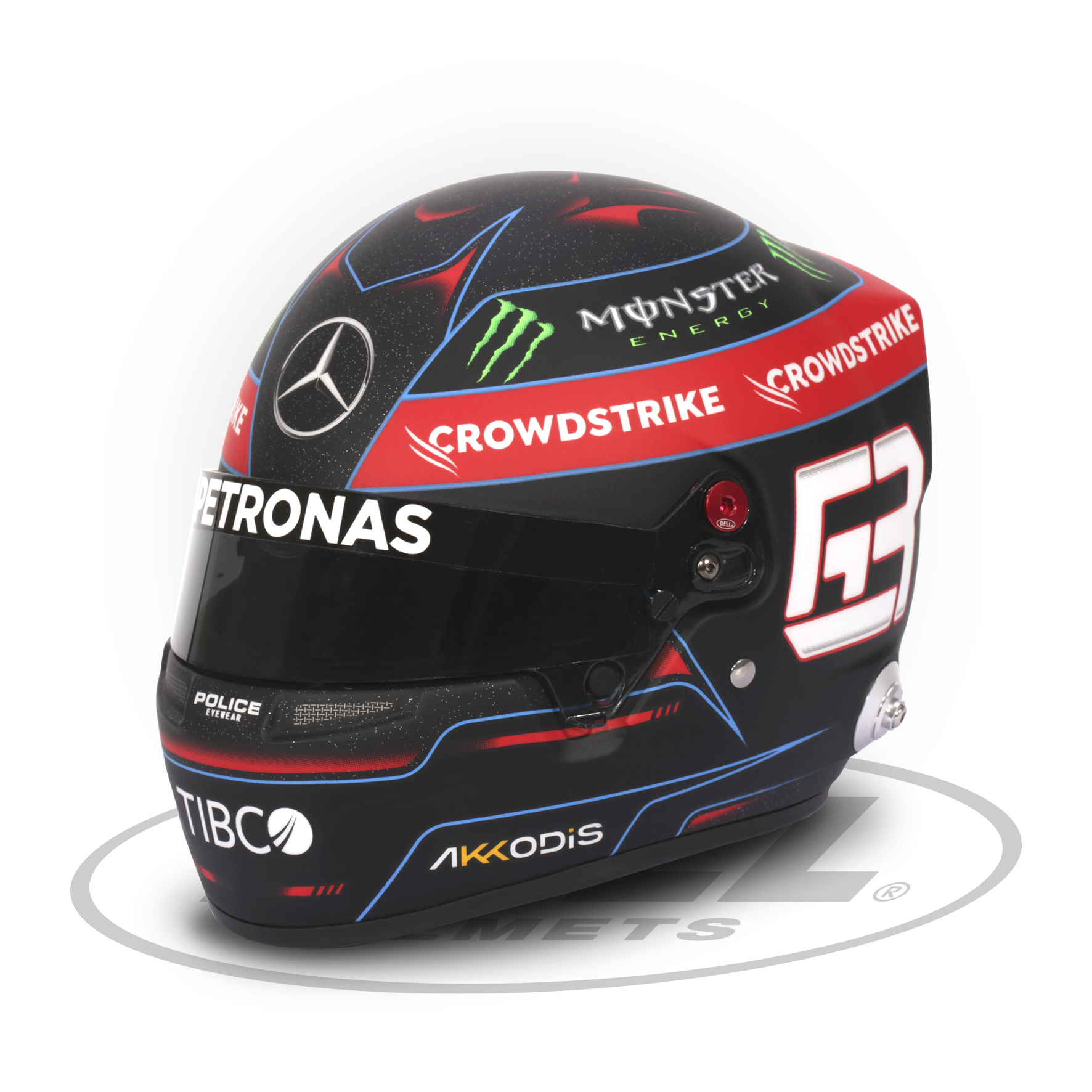 Formula George Russell 2022 Racing Helmet Mercedes F1 Grand Prix Wall